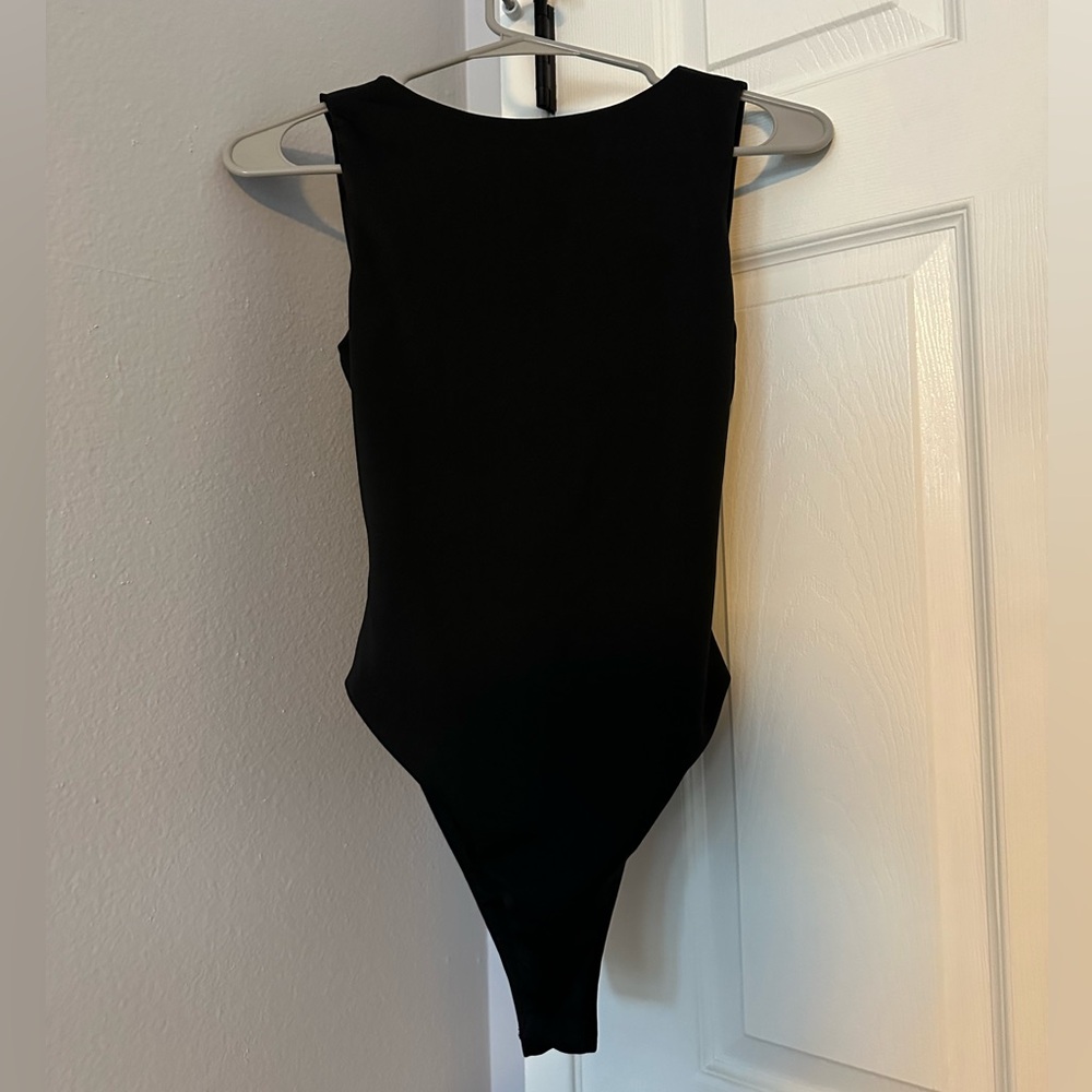 Black bodysuit with open back